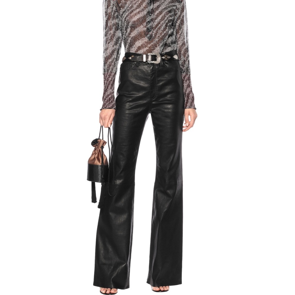 Rag&Bone leather bell bottom pants